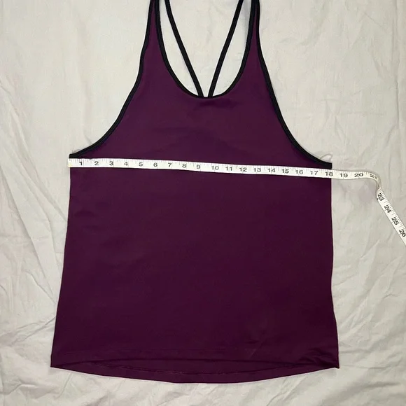 Adidas top women medium spaghetti strap racerback tank purple - Picture 7 of 8